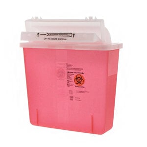 SharpsStar In-Room Sharps Container, 5-Quart, Red, with Counter-Balanced Lid, 20/Case