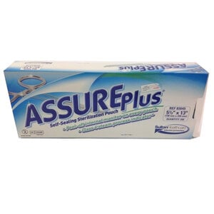Assure Plus Self-Sealing Sterilization Pouches, 5.5" x 14", Pack of 200