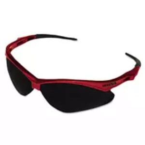 Halyard Nemesis Safety Glasses, Red Frame with Smoke Lens