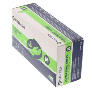 Halyard Flexaprene Green Chloroprene Exam Gloves, Powder-Free, Non-Sterile, Medium, Green, 200/Box, 44794
