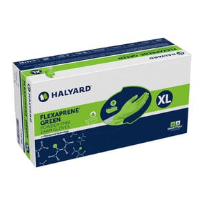 Halyard Flexaprene Chloroprene Exam Gloves, Powder Free, Non-Sterile, Extra Large, Green, 180/Box