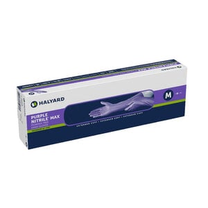 Halyard Purple Nitrile Exam Gloves, Medium, Powder-Free, Box of 50