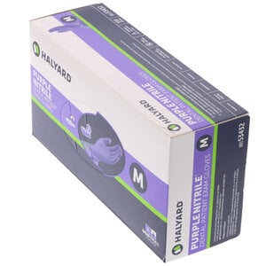 Halyard Safeskin Purple Nitrile Dental Exam Gloves, Powder Free, Medium, 100/Box