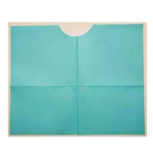 Tidi Products Contour Neck Patient Bibs, 3-Ply Poly, Blue, 17" x 18", 500/Case