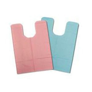 Tidi Products Surgery 3-Ply Blue Poly Patient Bib, 18" x 25", 250/Box