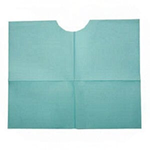Tidi Products Contour Neck Bib, 18" x 22", 3-Ply, Green, 400/Case
