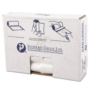 United Stationers High-Density Trash Can Liners, Clear, 30 Gallon, 30" x 36", 25 Bags per Roll, 20 Rolls per Case