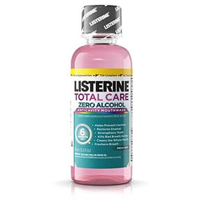 Listerine Total Care Zero Anticavity Mouthwash, Alcohol-Free, Fresh Mint, 3.2 oz (95 ml) Bottles, 24/Case, 30668