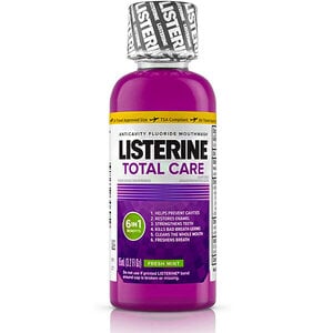 Listerine Total Care Anticavity Mouthwash, Fresh Mint, 3.2 oz (95 ml) Patient Bottles, 24/Case