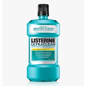 Listerine Ultraclean Antiseptic Mouthwash, Cool Mint, 1.5 L Bottle, Case of 6