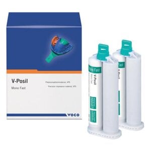 Voco V-Posil Mono Fast Vinylpolysiloxane Impression Material, Medium Body, 2 x 50 mL Cartridges