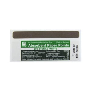 Hygenic® Absorbent Paper Points, Fine, White, Conventional Taper, Sterile, 200/Box, H03347