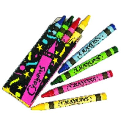 Crayons, Assorted Colors – 4 Crayons/Box; 24 Boxes/Pkg