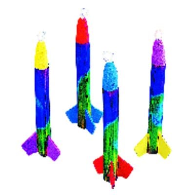 Foam Metallic Rocket Flyers, Assorted Colors, 7", 12/Pkg