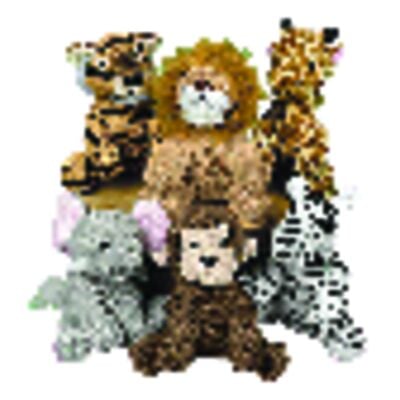 Plush Zoo Animals, Assorted, 5 Inch, 12/Pkg