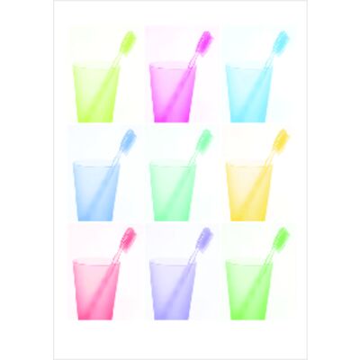 Reminder Postcards (DDS/MD) 4-Up Laser, Pastel Brushes, 4-1/4" W x 5-1/2" H, 100/Pkg