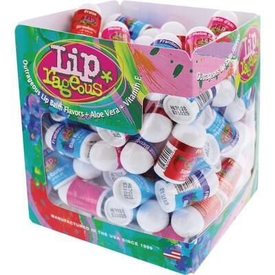 Lip Rageous Lip Balm Assortment, Assorted Flavors, 0.10 oz (3 g) Each, 100/Pkg