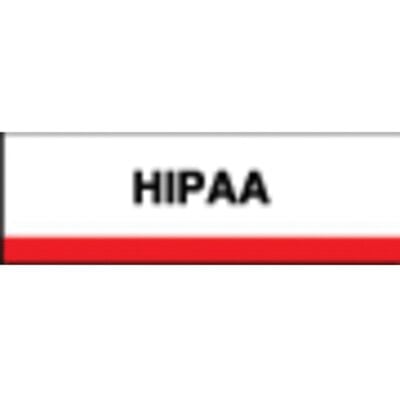 Patterson Office Supplies Index Tab, 1-1/4" W x 1-1/2" H, 100/Pkg - HIPAA, Red Stripe