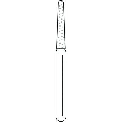 Solo Diamond Single-Use Diamond Burs – FG, Coarse, Green, Cone Round End, 25/Pkg - # 856, 1.4 mm Major/0.9 mm Minor Diameter, 8.0 mm Head Length