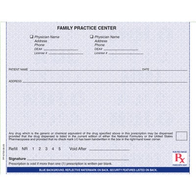 Maine Prescription Blanks, 1-Part, Personalized, 5-1/2" W x 4-1/4" H, 100 Sheets/Pad, 5 Pads/Pkg, 01KEZKNSW7Q88SJ6049C88H6A6