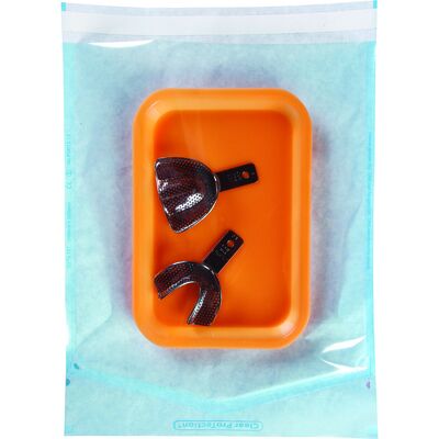 Plasdent Dual Indicator Sterilization Pouches, Self-Seal, 12" x 15", For Cassettes, 100/Pkg