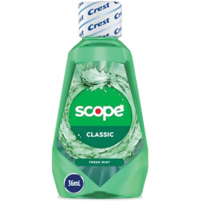 Crest Scope Classic Antibacterial Mouthwash, Mint, 36 mL Bottle, 48/Case