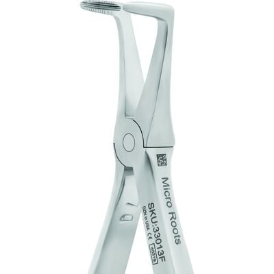 FRINGS Extracting Forceps – Ganz Modified #90, Micro Roots, Serrated, Stainless Steel, 1/Pkg