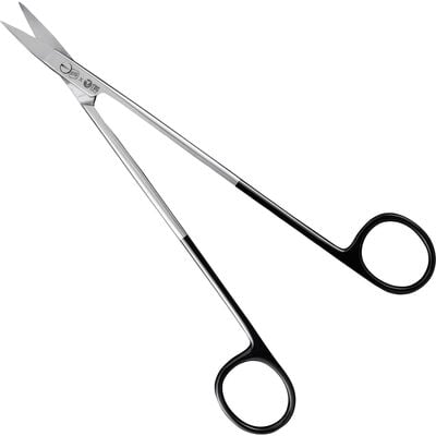 Dean Surgical Scissors, Curved, Micro-Serrated, Stainless Steel, 1/Pkg