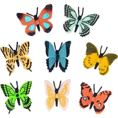1.5" Butterfly Figures, Assorted Colors, Latex-Free, 36/Pkg