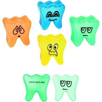 Funny Face Tooth-Shaped Tooth Saver Assortment, Assorted Colors, 48/Pkg