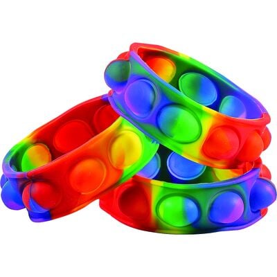 Lotsa Pops Popping Toy Rainbow Bracelets, Assorted Colors, 12/Pkg