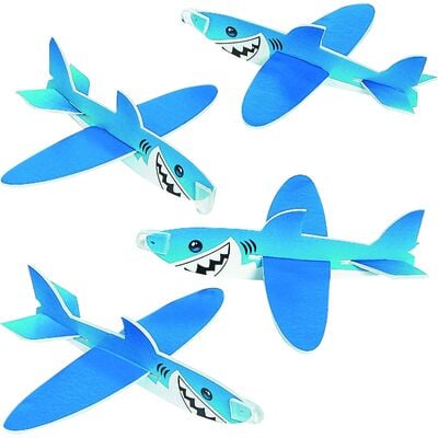 6" Foam Shark Gliders, Blue, Latex-Free, 48/Pkg