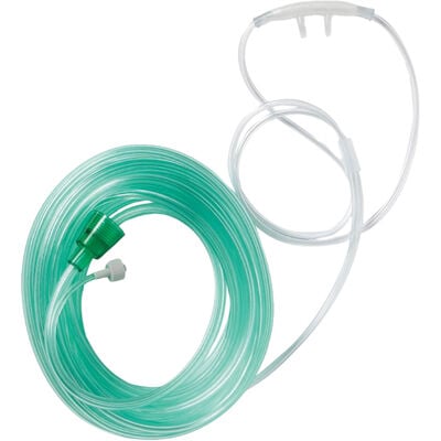 Medline SuperSoft CO2 Sampling Cannula, Adult, Male, 7' O2 Tubing, 7' CO2 Tubing