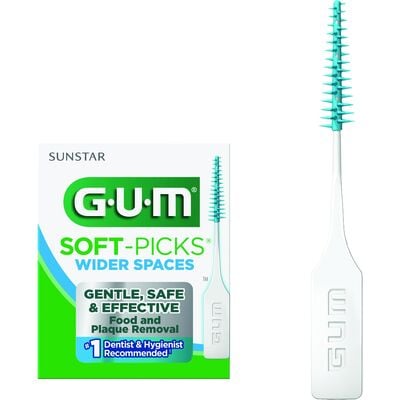 GUM Soft-Picks Interdental Cleaners for Wider Spaces, Blue, 72 Packs of 5, 634PG