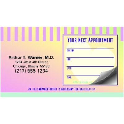 Sticker Appointment Card, Pastel Color Wash, 3-1/2" W x 2" H, 500/Pkg