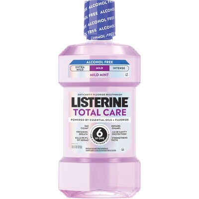Listerine Total Care Zero Anticavity Mouthwash, Alcohol Free, Fresh Mint, 1 Liter Bottle, Each