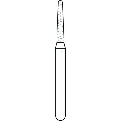 Solo Diamond Single-Use Diamond Burs – FG, Coarse, Green, Cone Round End, 25/Pkg - # 856, 1.2 mm Major/0.7 mm Minor Diameter, 7.0 mm Head Length