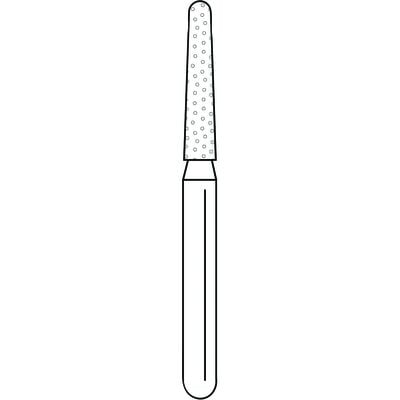 Solo Diamond Single-Use Diamond Burs – FG, Coarse, Green, Cone Round End, 25/Pkg - # 856, 1.6 mm Major/1.1 mm Minor Diameter, 8.0 mm Head Length