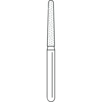Solo Diamond Single-Use Diamond Burs – FG, Coarse, Green, Cone Round End, 25/Pkg - # 850, 1.6 mm Major/1.1 mm Minor Diameter, 10.0 mm Head Length