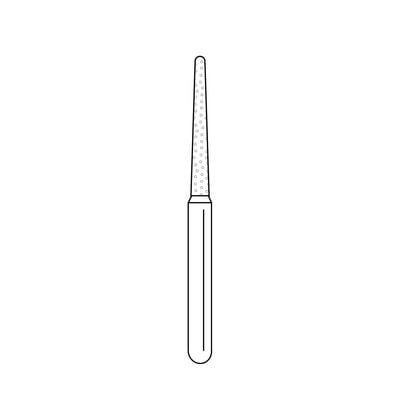 Solo Diamond Single-Use Diamond Burs – FG, Coarse, Green, Cone Round End, 25/Pkg - # 856L, 1.8 mm Major/1.4 mm Minor Diameter, 9.0 mm Head Length