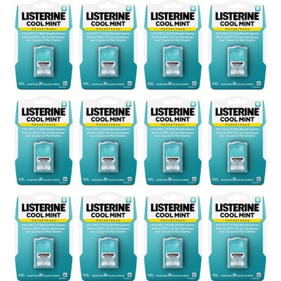 Listerine Pocketpaks Breath Strips, Cool Mint, 24 Strips per PocketPak, 12 PocketPaks per Package