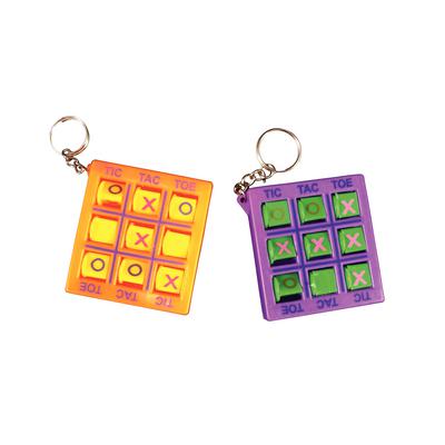 Tic Tac Toe Keychains, Assorted Colors, 2" Size, 12/Pkg