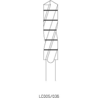 Meisinger Lift-Control Bone Raising System Twist Drill, RA, 3.6 mm Diameter, #LC00S-036-RA
