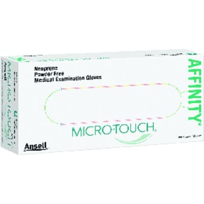 Micro-Touch® Affinity® Neoprene Exam Gloves, Powder Free, Non-Sterile, Medium, Green, 100/Bx, 3772