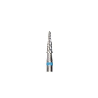 Meisinger Tungsten Carbide Cutter, GX X-Cut Medium, Blue Ring, Conical Round End, HM 138GX-023, HP, 2.3 mm Diameter, 8.0 mm Head Length, 2/Pkg