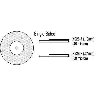 Thin-Flex® Diamond Discs, Single-Sided with Mandrel, 7/8" Diameter, 0.10 mm Thick, 45 Microns, Yellow Ring, Size 926-7, 2/Pkg