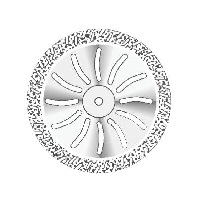 NTI Serrated Diamond Disc, Double Sided, Coarse, Green, #365, 30.0 mm Diameter, 0.30 mm Thickness, HP Shank, D365-300