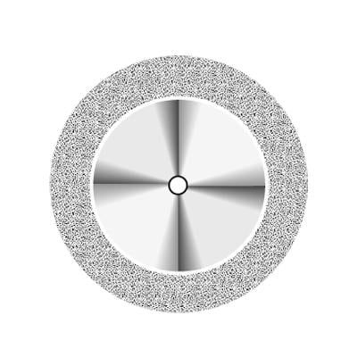 NTI Superflex Diamond Disc, Double Sided, Fine Grit, Yellow Ring, 19 mm Diameter, HP Shank, 1/Pkg, D911HEF-190