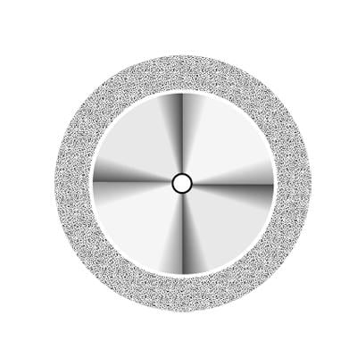 NTI Superflex Diamond Disc, Double Sided, Fine Grit, Yellow Ring, 22 mm Diameter, HP Shank, D911HEF-220, 1/Pkg