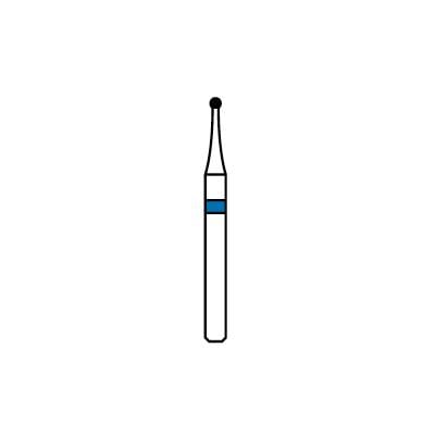 Patterson® Diamond Instrument FG, Round, Medium Grit, Blue Ring, 0.9 mm Head Diameter, Bur #801/009